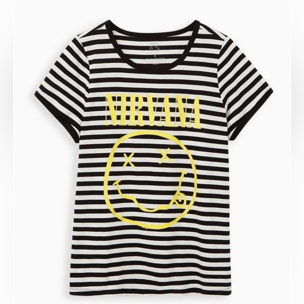 NWT Torrid Nirvana Classic Fit Ringer Tee Black and White Stripe 5X or size 28